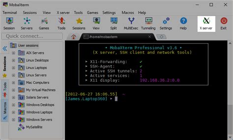 MobaXterm Xserver with SSH, telnet, RDP, VNC and X11.